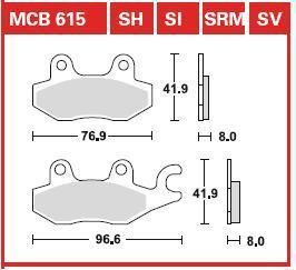 Накладки TRW MCB615SV