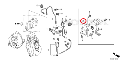 Основа за датчик за масло за GX100 / GXR120 Honda 32112-Z4E-S11